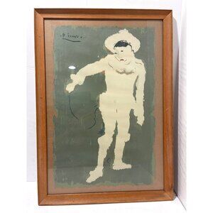 Picasso similar as paint or print white clown signed Picasso